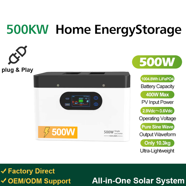 SUKFLOW 500W Portable Power Station 1004Wh LiFePO4 Battery Solar Generator 230V Pure Sine Wave Inverter