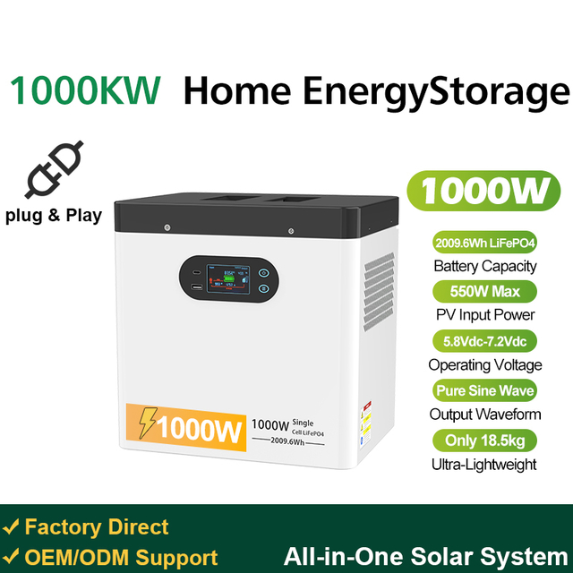 SUKFLOW 1000W Portable Power Station - 2009Wh LiFePO4 Battery - Pure Sine Wave Solar Generator for Home and Outdoor Backup
